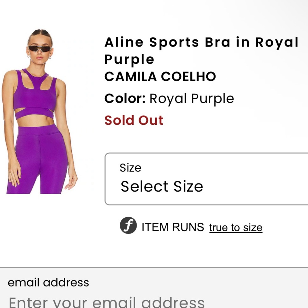 Camila Coelho Aline Sports Bra in Royal Purple